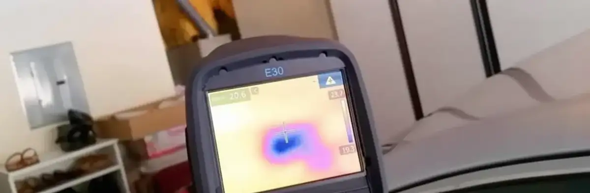 mold inspection using thermal imaging technology to detect moisture and hidden mold in a home in Dallas, TX