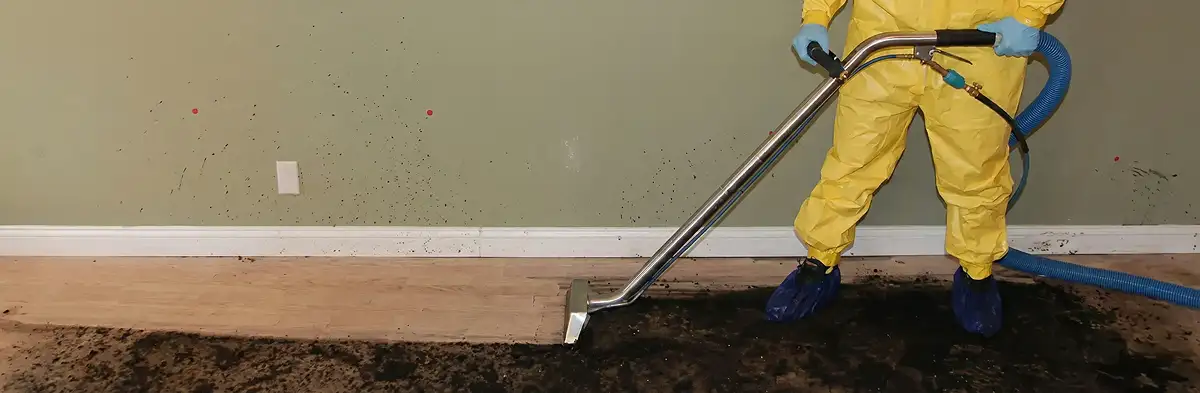 sewage removal service performing deep cleaning and extraction of sewage from an indoor area in Dallas, TX